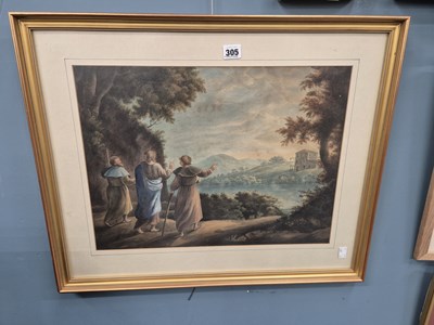 Lot 305 - 19th century school, allegorical scene with...