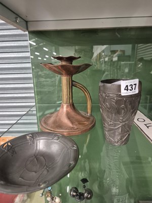Lot 437 - A small Liberty Tudric pewter dish, an Arts...