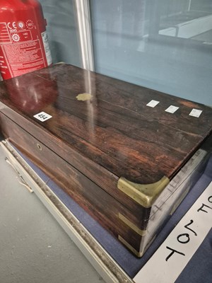 Lot 454 - A Victorian rosewood workbox with vacant...