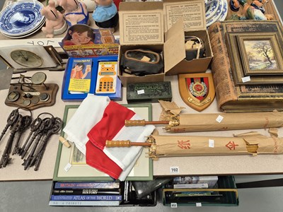 Lot 702 - Two bunches of iron keys, two parasols, gas...