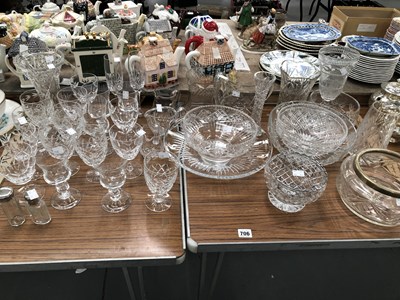 Lot 706 - A quantity of cut and other glasswares