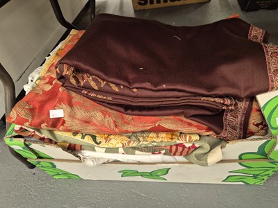 Lot 721 - A box of various colourful textiles, etc.