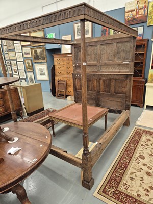 Lot 24 - An antique posted tester bed, constructed from...
