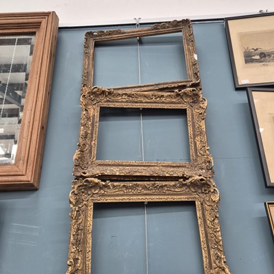 Lot 25 - Three gilt picture frames and a cricketing print