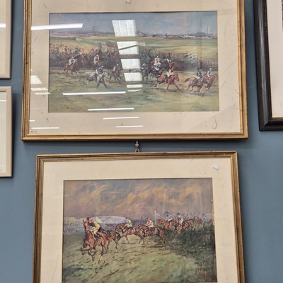 Lot 63 - Two sporting steeplechase prints after Claire...