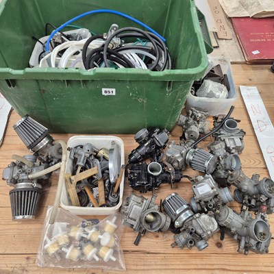 Lot 851 - Quantity of carburettors, air filters, fuel...