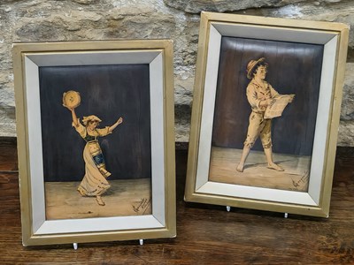 Lot 1706 - Almerico Gargiulo - A pair of Sorrento-inlaid...