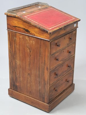 Lot 1707 - An early Victorian rosewood Davenport writing...