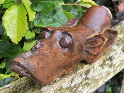 Lot 1748 - An antique Carved walnut boat tiller with a...