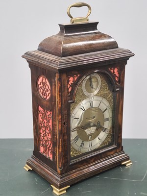 Lot 1761 - An 18th century mahogany cased mantle clock,...