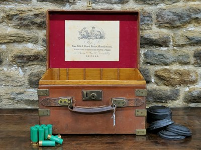 Lot 1730 - A rare large Boss & Co brass-mounted leather...