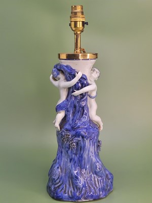 Lot 1396 - A Chinese blue and white porcelain tree trunk...