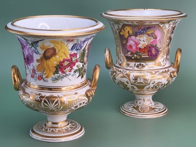 Lot 1412 - Two early 19th century Derby porcelain flower...