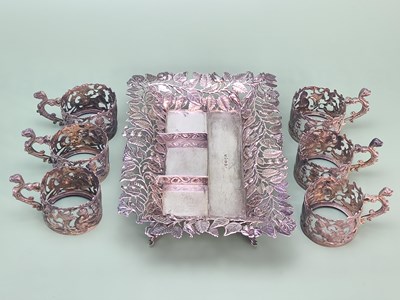 Lot 1413 - A William IV silver inkstand, the compartments...