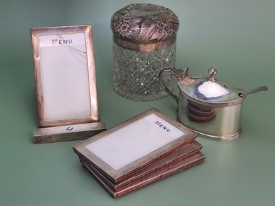 Lot 1439 - Four silver framed table menus, Birmingham...