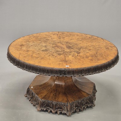 Lot 1446 - A 19th century Anglo-Indian burr wood and...