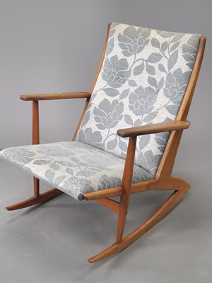 Lot 1447 - A rare Danish teak rocking chair, Holgar Georg...