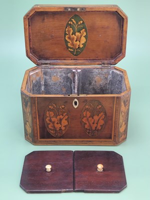 Lot 1459 - A George III marquetried mahogany two...
