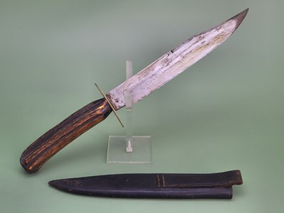 Lot 1793 - A 19th-century drop-point hunting knife with...