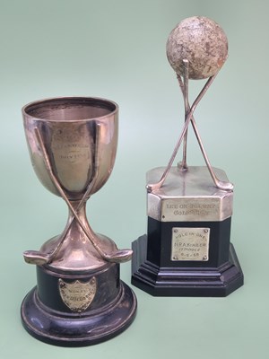 Lot 1464 - A silver golfing trophy cup, Charles Usher,...