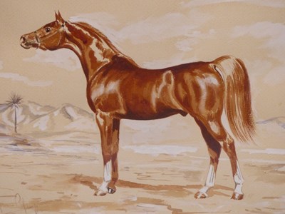 Lot 1465 - Early 20th century school, a chestnut horse...