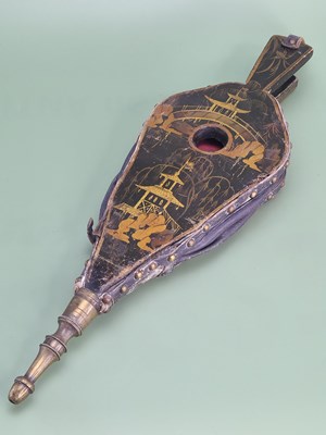 Lot 1809 - Antique fireside bellows, an extremely ornate...