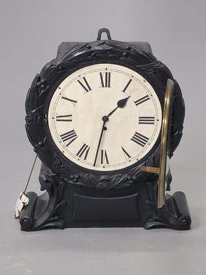 Lot 1473 - A 19th century ebony cased fusee mantle...