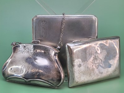 Lot 1485 - A silver cigarette case, Mappin & Webb, London...