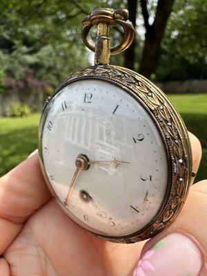 Lot 1063 - Georgian key-wind pocket watch, signed William...