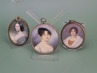 Lot 1496 - An 18th century portrait miniature of Louisa...