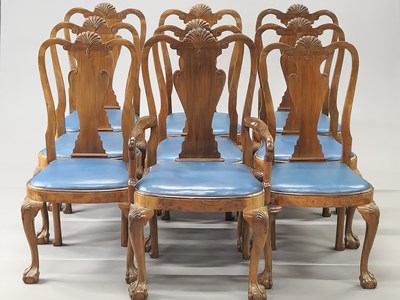 Lot 1498 - A set of nine 20th century mahogany chairs to...