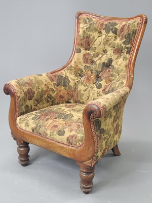 Lot 1502 - A 19th century mahogany show frame armchair...