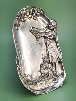 Lot 1505 - A WMF type electroplated plaque cast in relief...