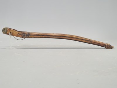 Lot 1819 - A 19th century carved walnut boat tiller with...