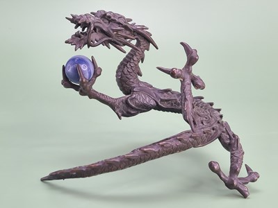 Lot 1820 - A fine antique Japanese cast-bronze dragon,...