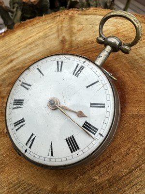 Lot 1014 - A Georgian silver verge pocket watch, the...