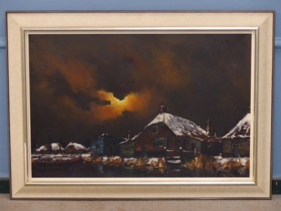 Lot 1524 - Toon Koster (1913-1989) ARR, quay side houses...