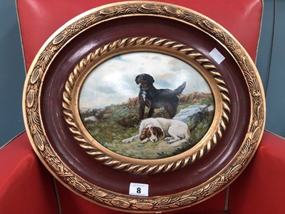 Lot 8 - A 20th century oil on oval concave panel of...