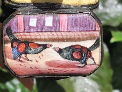 Lot 1782 - A 19th-century enamel trinket box, the lid...