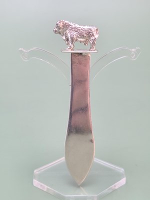 Lot 1827 - A hallmarked silver page marker/letter clip...