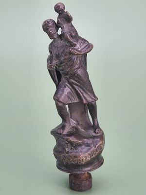 Lot 1830 - An antique, early 20th-century cast-bronze car...