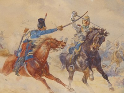 Lot 1833 - Franco-Prussian cavalry, a 19th-century...