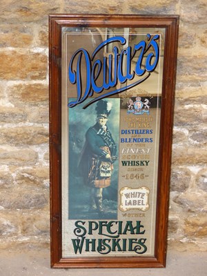 Lot 1834 - A vintage bar mirror decorated with...