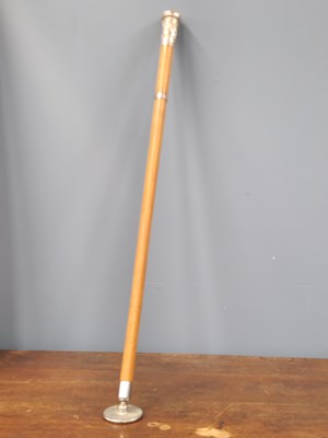 Lot 1837 - A 19th-century silver-mounted walking cane,...