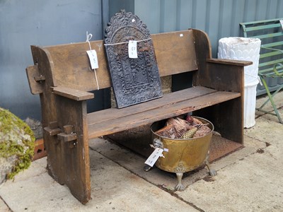 Lot 451 - A rustic wooden bench H 80 W 142 D 57cm