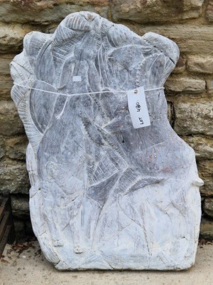 Lot 480 - A plaster garden feature of African animals 84...