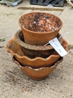Lot 481 - A collection of four terracotta pots of...