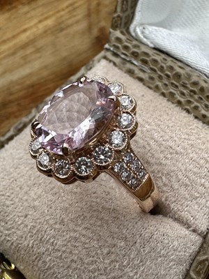 Lot 1055 - A period-inspired 18ct rose gold ring set with...