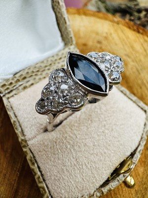 Lot 1089 - An 18ct hallmarked white gold vintage-style...