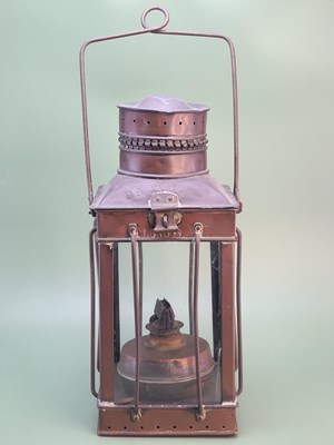 Lot 1848 - An early 20th-century copper ship's lantern...